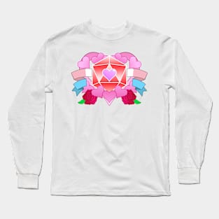 DiceHeart - Trans Banner, Red Dice Long Sleeve T-Shirt